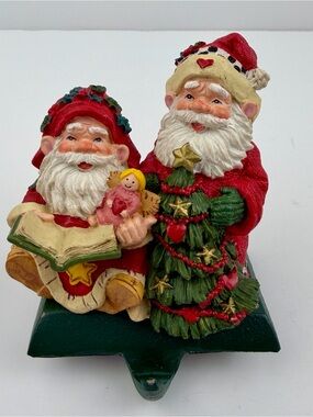 Vintage 90s Santa Claus Christmas Stocking Hanger Giftcraft w/Box Heavy